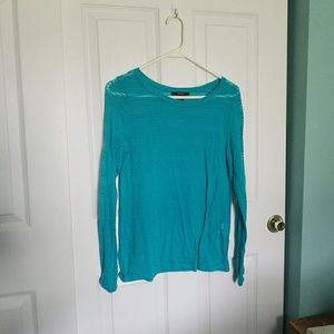 forever 21 teal striped see through top